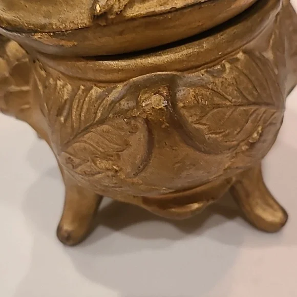 Antique Ormolu Jewelry Box Bronze Footed Jewelry Casket